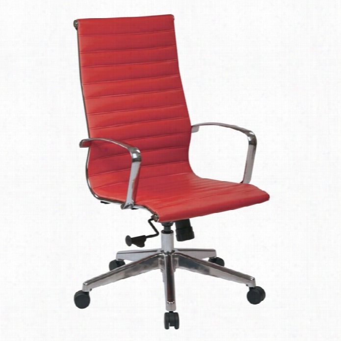 Office Star Osp Furniture High Back  Faux Leather Office Chair In Rde