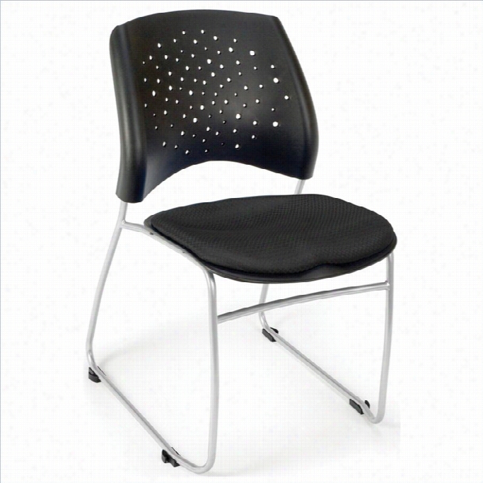 Ofm Star Stack Sacking Chair In Black