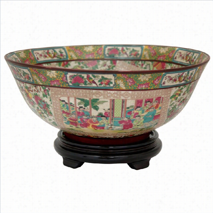 Oriental Furniture 1 Rose Medallion Bowl In Multicolor