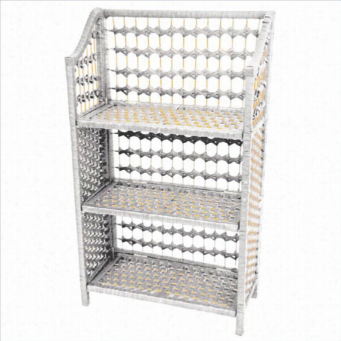 Oriental Furniture 3 Shelf Shelving Unit In White