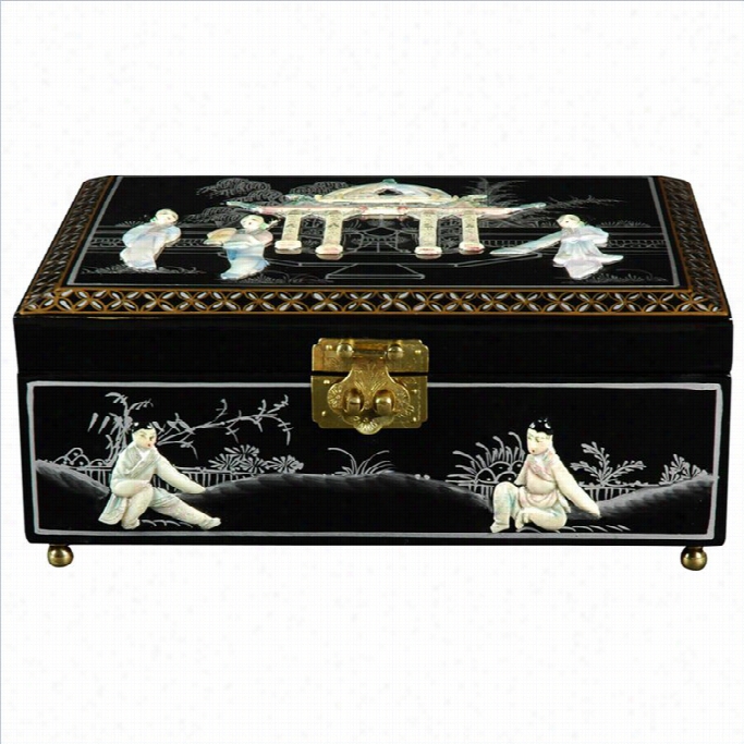 Oriental Furniture Clementina Jewelry Box In Black