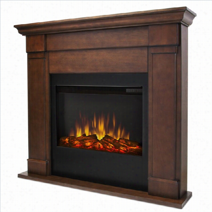 Real Flame Lowry Electricc Slim Line Fireplace In Vintag Black Maple