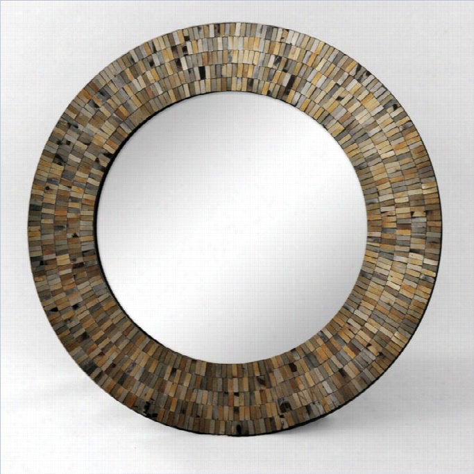 Renwil Aventurine Mirror In Blwck Mosaic