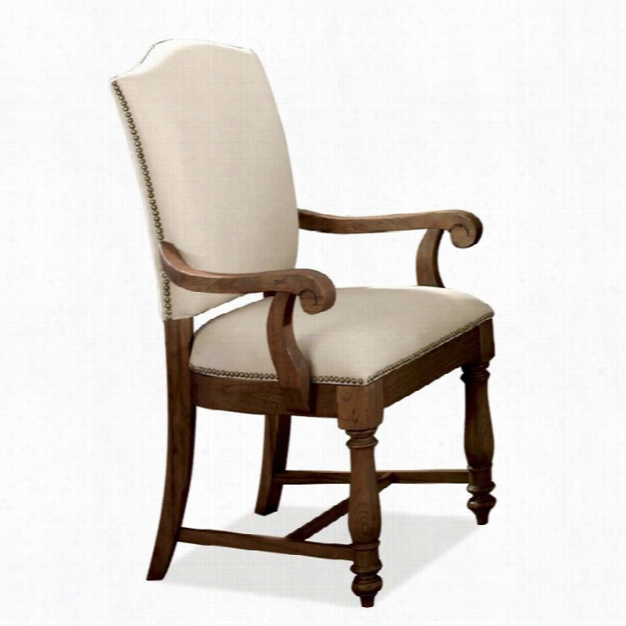 River Furniture Castle Upholsteredarm Dining Chair In Warm Tobacco