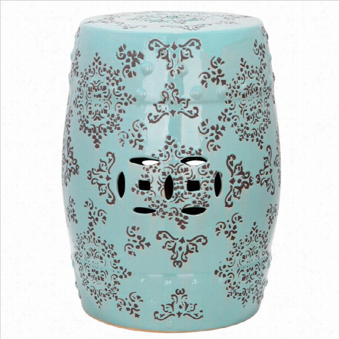 Safavieh Ceramicmedlalion Garden Stolo In Robbins Egg Blue