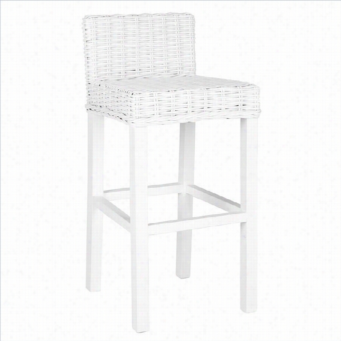 Safavieh Cypress Mango Wood Bar Stool In White