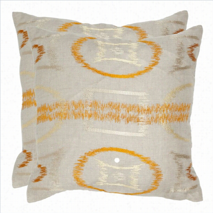 Safavieh Reese 22-ich Decoraative Pillows  In Orange (set Of 2)