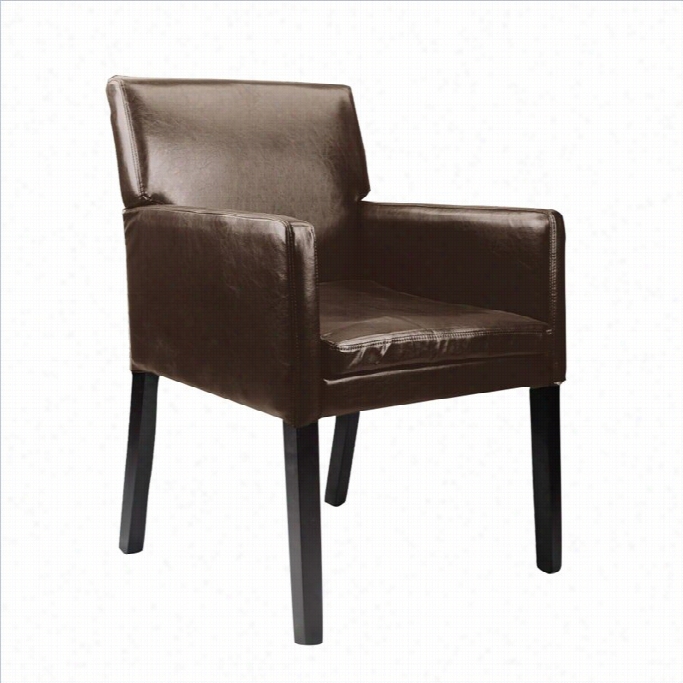 Sonax Corliving Antonio Leather Accent Arm Chairman In Brown