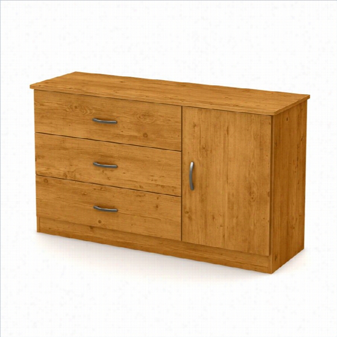 Sough Shore Libra 3-drawer Dresser With Door In Country Pine