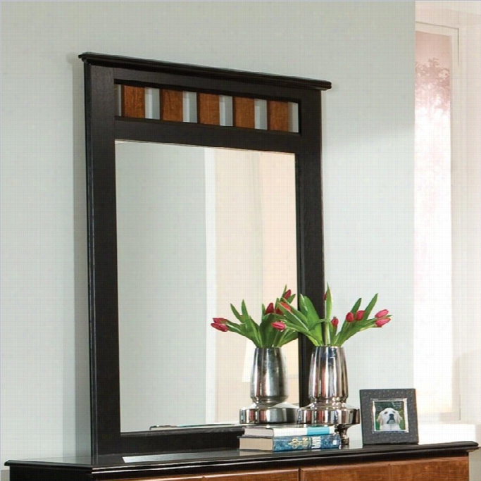 Standard Furniture Steelwood Mirror Iin Oak And Cherry