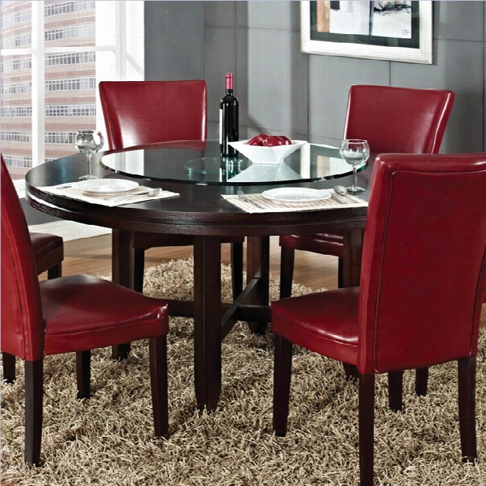 Stevesilver Company Hartford 62 Inch Round Casual Dining  Table In Dark Cyerry