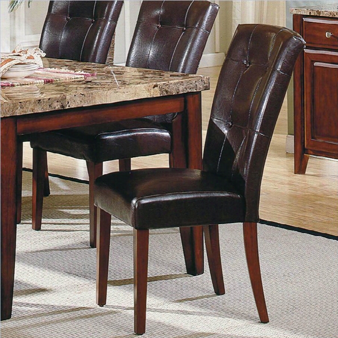 Steve Silver Company Montibello Vinylparson Dining Chair In Dark Brown