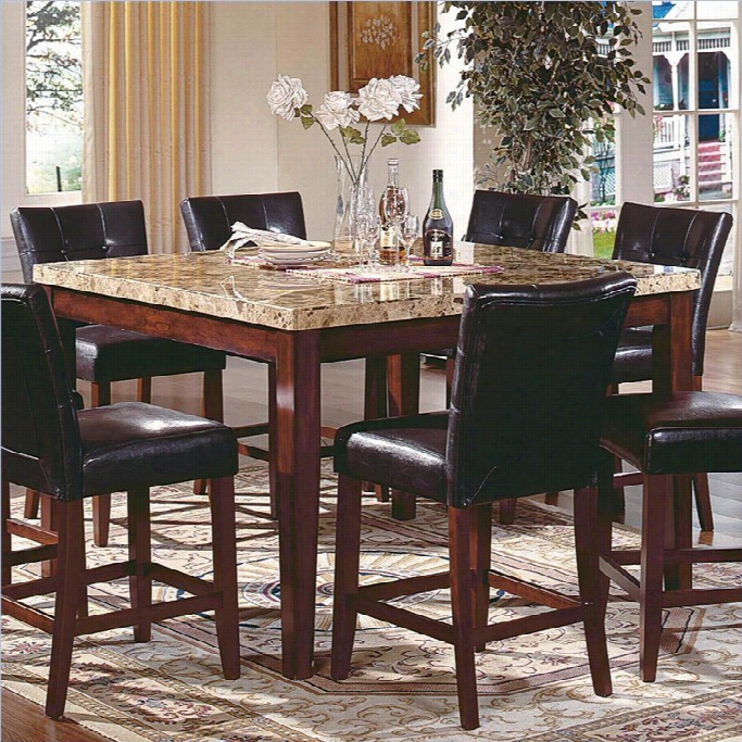 Steve Silver Montibello 7pc Pub Dining Room Set In Cherry