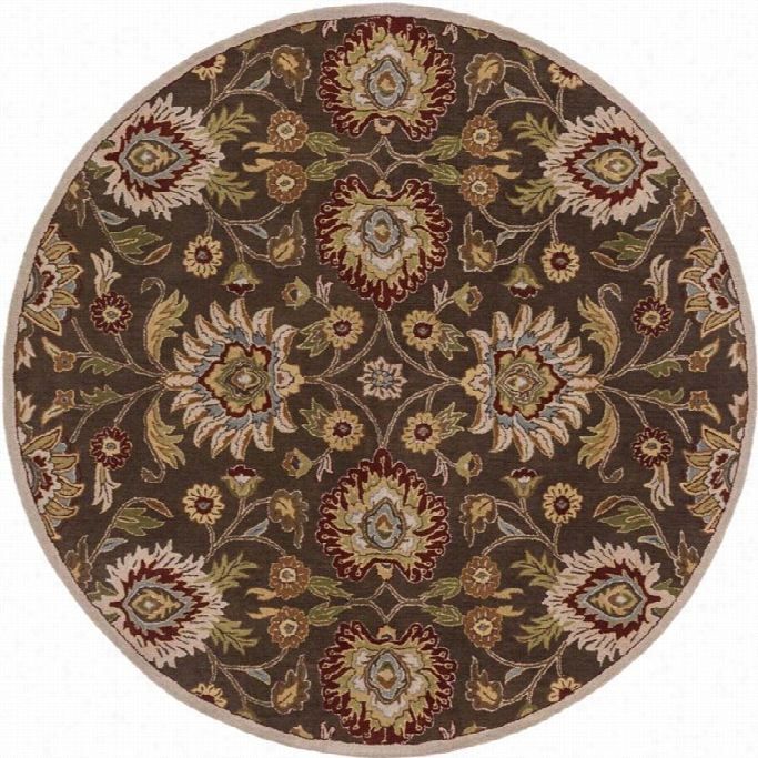 Surya Caesar 8' X 8' Roohnd Hand Tufted Wool Rug In Bown