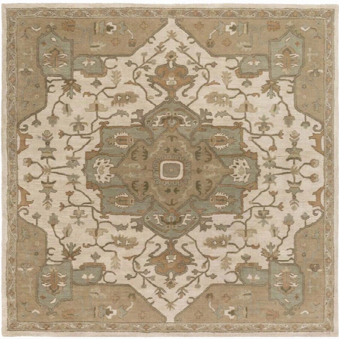 Surya Caesar 8' X 8' Square Hand Utfted Woo L Rug In Green