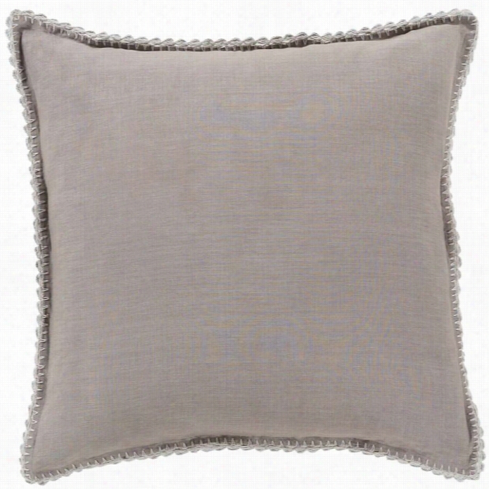 Surya Evelyn Woven Linen Euro Sham In Dove