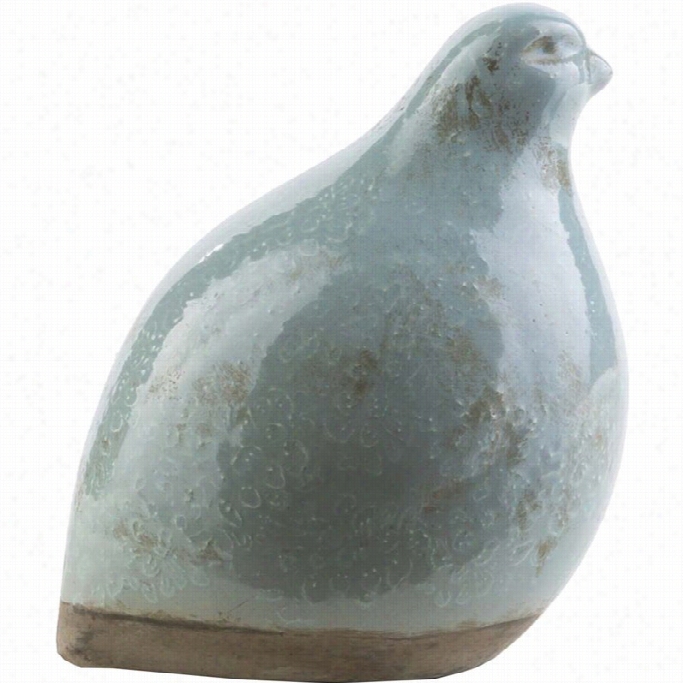 Suryaleclair 6. X 5.71 Ceramic Bird In G Lossy Blue And Gray