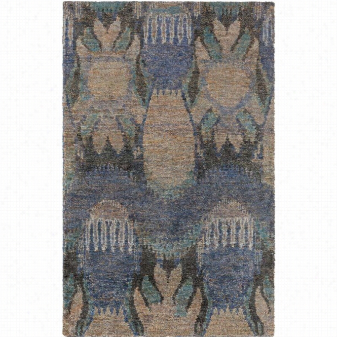 Surya Scarboough 5' X 8' Hand Knotted Jute Rug In Blue Brown