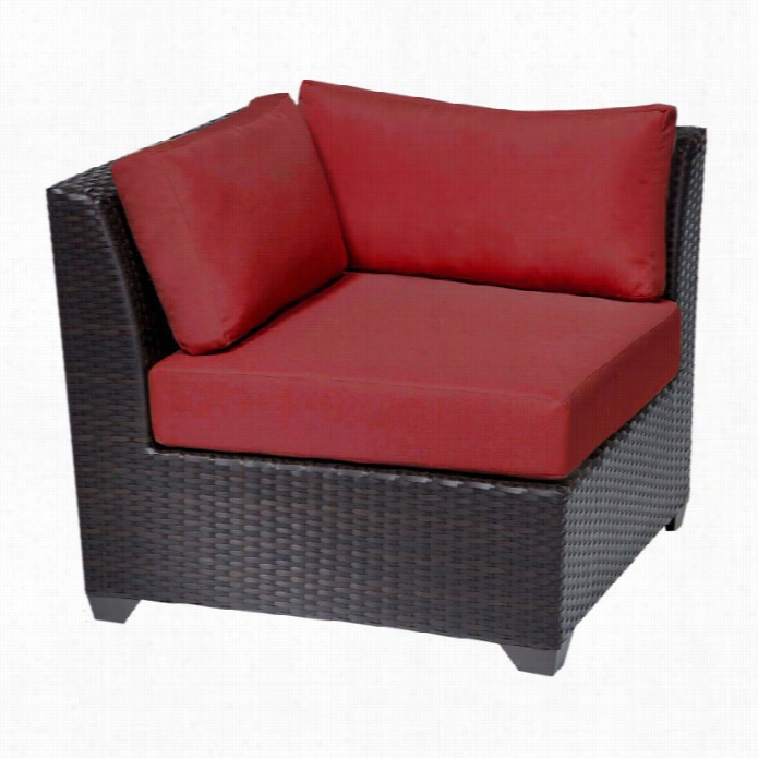 Tkc Barba Dos Outdoor Wicker Corner Chair In Terracotta