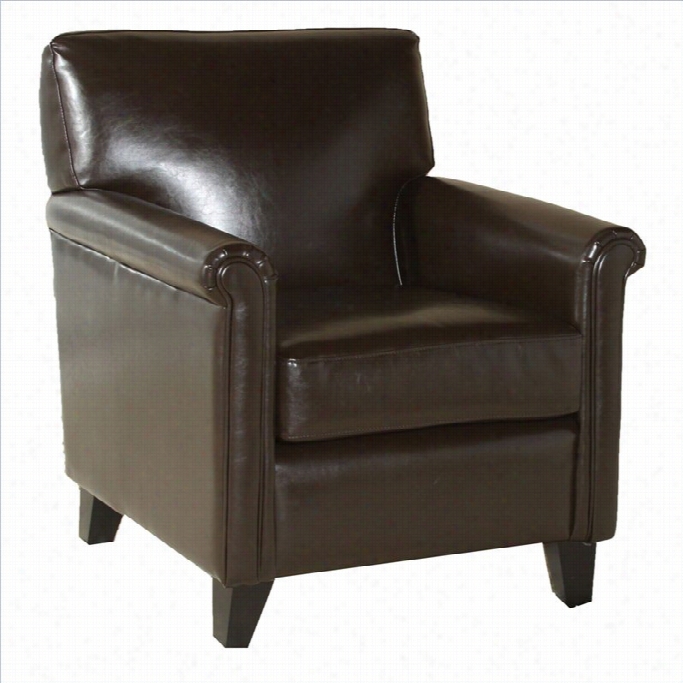 Trent Home Olivier Leather Clhb Chair Inbrown