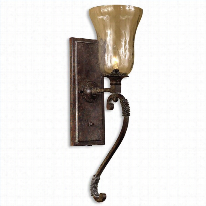 Uttermost Galeana Glass  Wall Sconces In Ant Ique Sdadlle