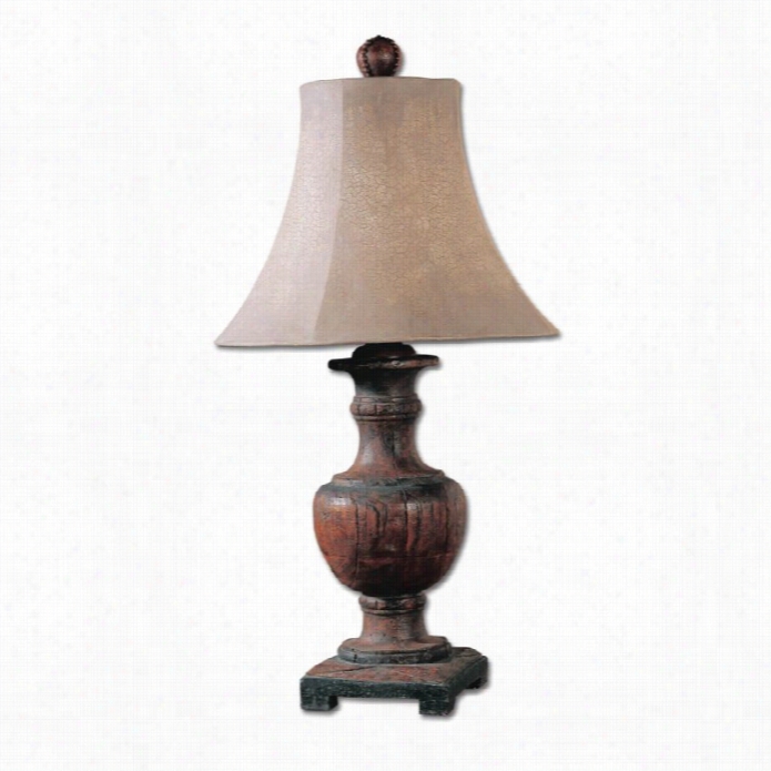 Uttermosf Woodman Dark Weath Ered Wood Table Lamp