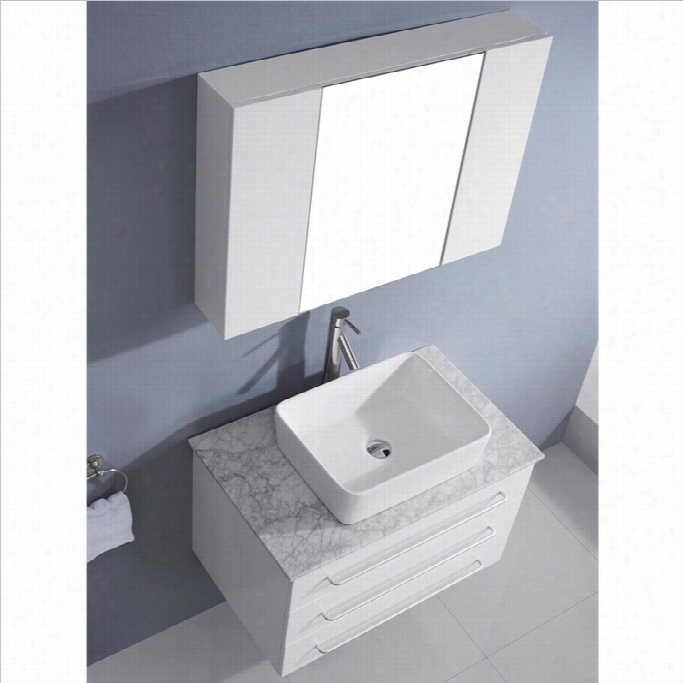 Virt Usa Ivy 33 White Mabrle Single Bathorom Vanity Cabinet Put In White