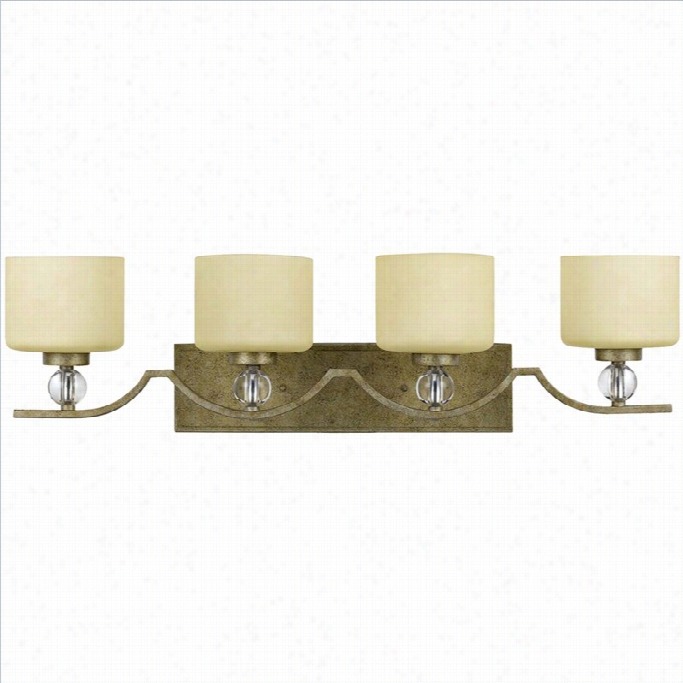 Yosemite Home Decor  Lewisia 4 Ligths Vanity Lighting In Bronze With Gold Trim