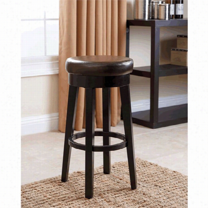Abbyson Living Willow 26 Eather Bar Stool In  Dark Br Own