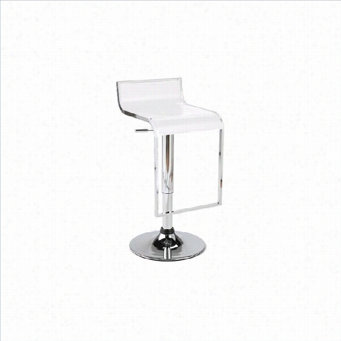 Adjustable Bar Stool In White