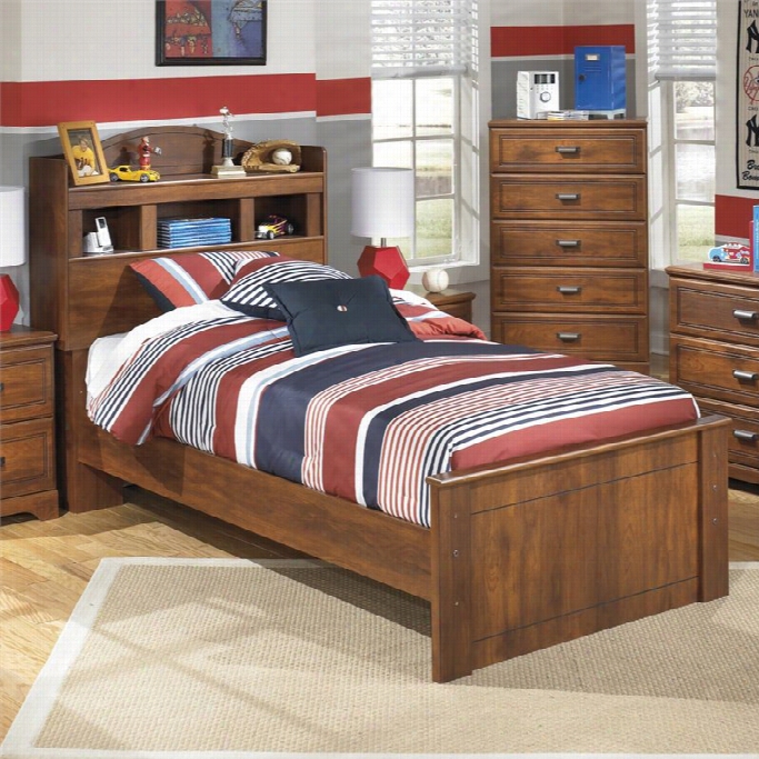 Ashley Barchan Wood Twin Boookcas Bed In Brown