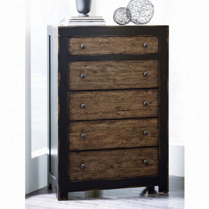 Ashley Emerfield 5 Drawer Forest Chest In Rural Brown