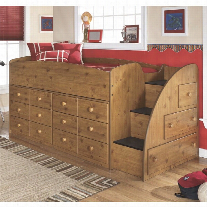 Ashley Stages 9 Drra Wer Wood Twin Right Lfot Bed In Brown