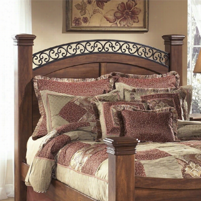 Ashley Timberline Woo D Queenn Poster Panel Headboard In Warm Browh