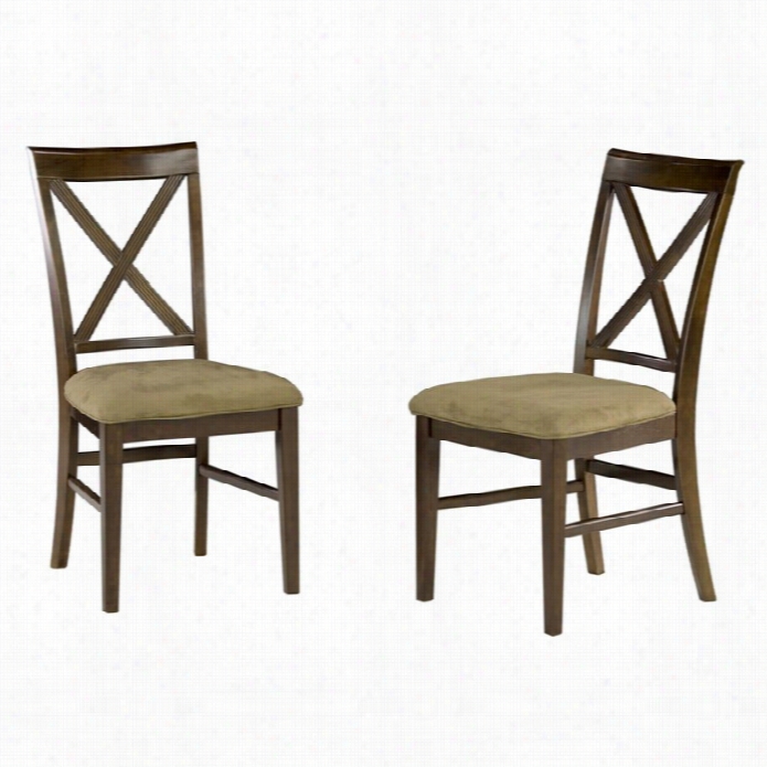 Atlantic Furniture Lexiington Dining Chair In Ntiquue Walnut (set Of 2)-cappuccino