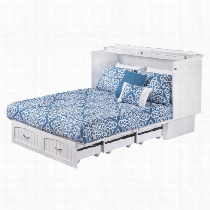 Atlantic Furniture Nantucket Qeen Murphy Bed Chest In White