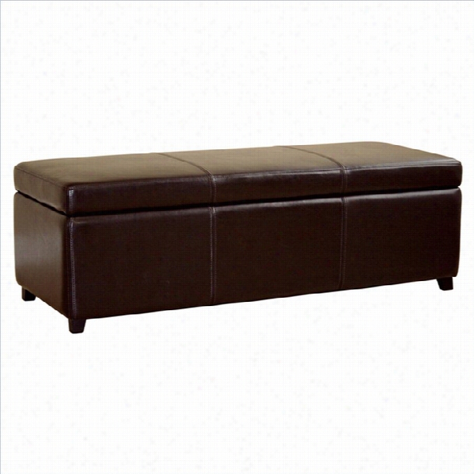 Baxton Studio Large Bench Ottoman In Dark Brown