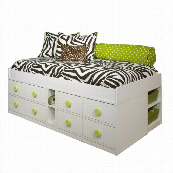 Berg Furniutre Sierra Twin Sizing Low Jr. Captain's Bed-white