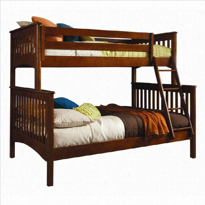 Bolton Appendages Woodridge Mission Twin Over Full Bunk Bed In Chestnut