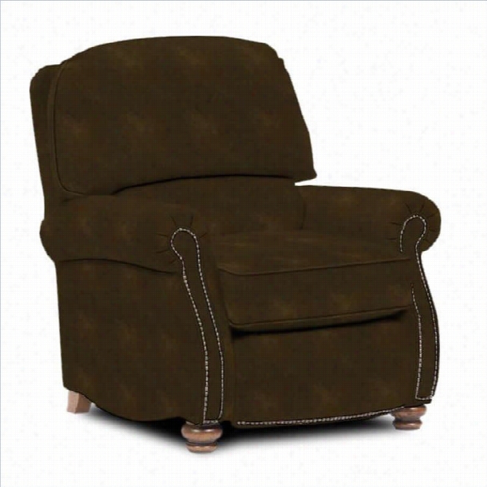 Broyhill Laramie Brown Recliner Chair With Pointed Heirloos Wood Stain