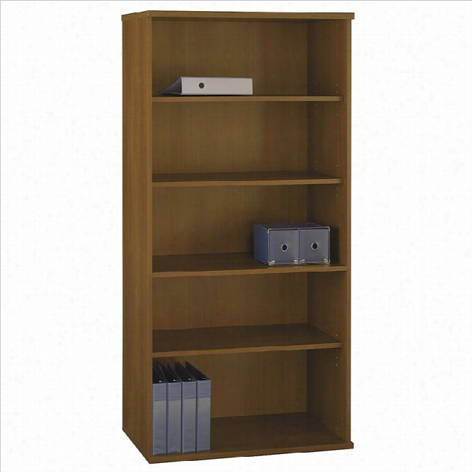 Bush Bbf Series C 36w 5-shelf Bookcase In Warm Oak
