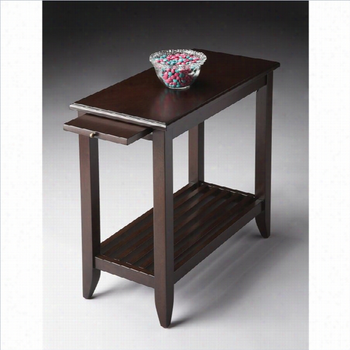 Butler Spcialty Chairside Table In Merlot