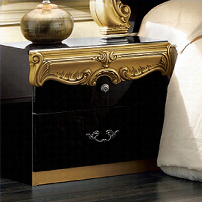 Camelgroup Barocco Nightstand In Black W/gold