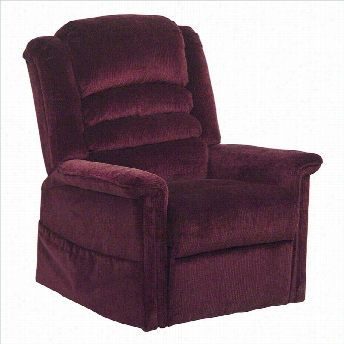 Catnapper Soother Power Lift Full Layo-ut Oversized Chaise Recliner  In Vino