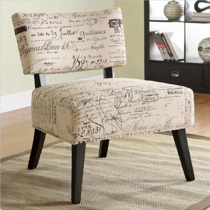 Coaster Over-sized Accent Chair With French Script Pattern