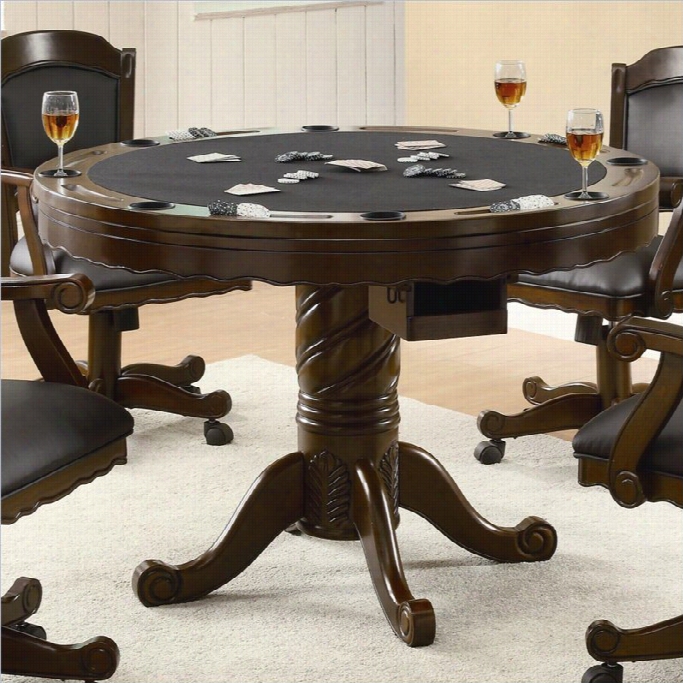 Coaster Turk 3-in- Round Poker Table