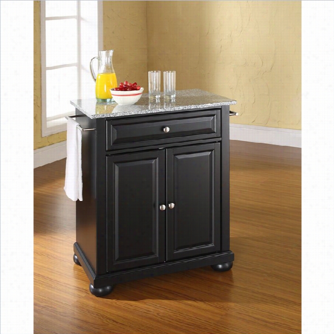 Crosley Furniture Alexandria Solid Garnite Top Kitchen Island In Blacm