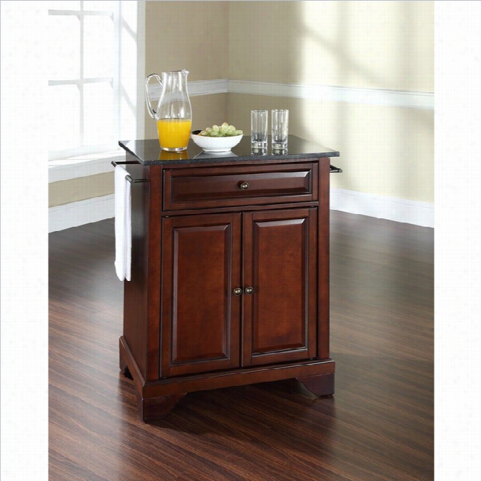 Crosley Furniture Lafayette Black Granite Top Mahogany Kitchen Island