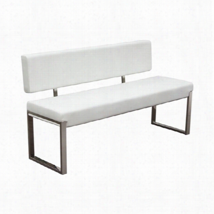 Diamond Sofa Knox Bench With Back In White