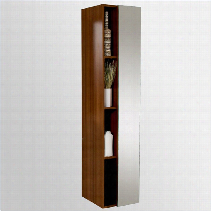 Fresca Senza Bathroom Linen Side Cabinet With Cubby Holes In Teak